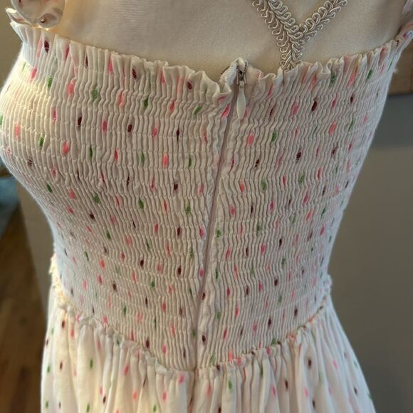 Oliphant Smocked White Swiss Dot Size Small - Picture 5 of 7